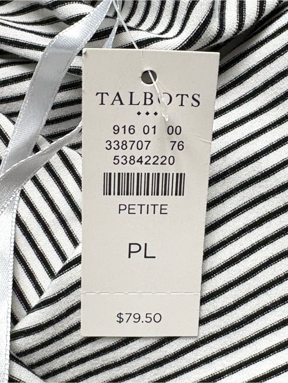 NWT Talbots Striped Swing Dress Large Petite LP Black White Knit - Picture 10 of 10